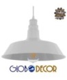 GLOBOSTAR® RAY 01043 Vintage Κρεμαστό Φωτιστικό Οροφής με Ντουί 1 x E27 AC 220-240V IP20 - Λευκό - Μ36 x Π36 x Υ25cm